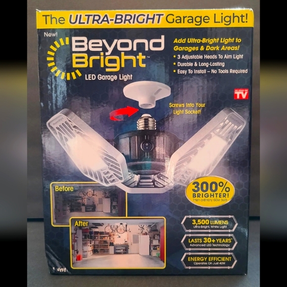 Beyond Bright BEBR-MC 3500 Lumens LED Ultra-Bright Garage Light - White New - Picture 3 of 6